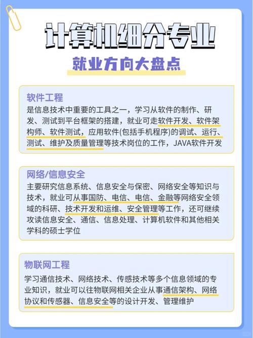 从软件工程到网络工程,再到大数据和物联网,每一个细分专业都有其独特